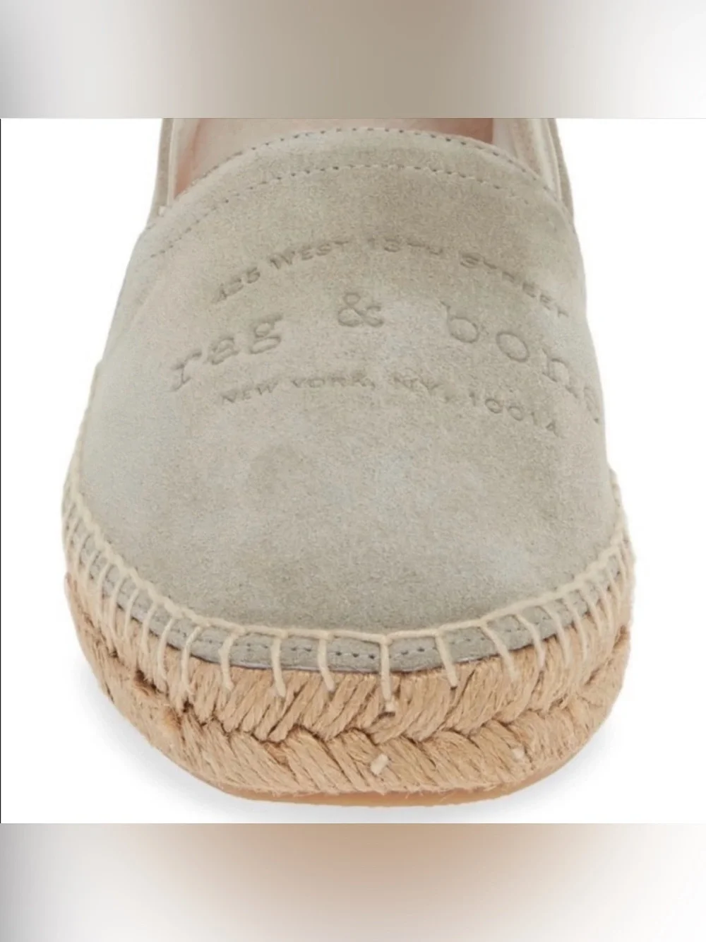 Rag & Bone Light Grey Suede Espadrille Flats